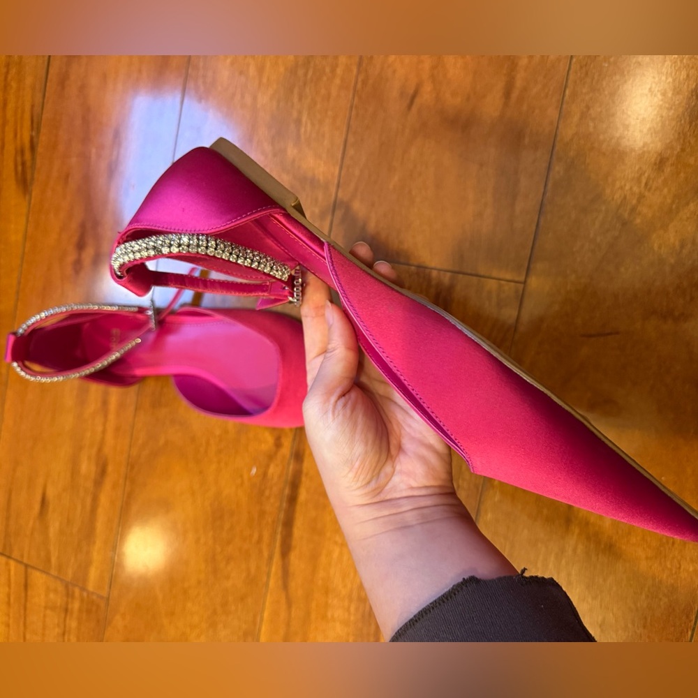 NWT Mango Elegant Pink Satin Women's Shoes size 7/37 - Picture 7 of 8